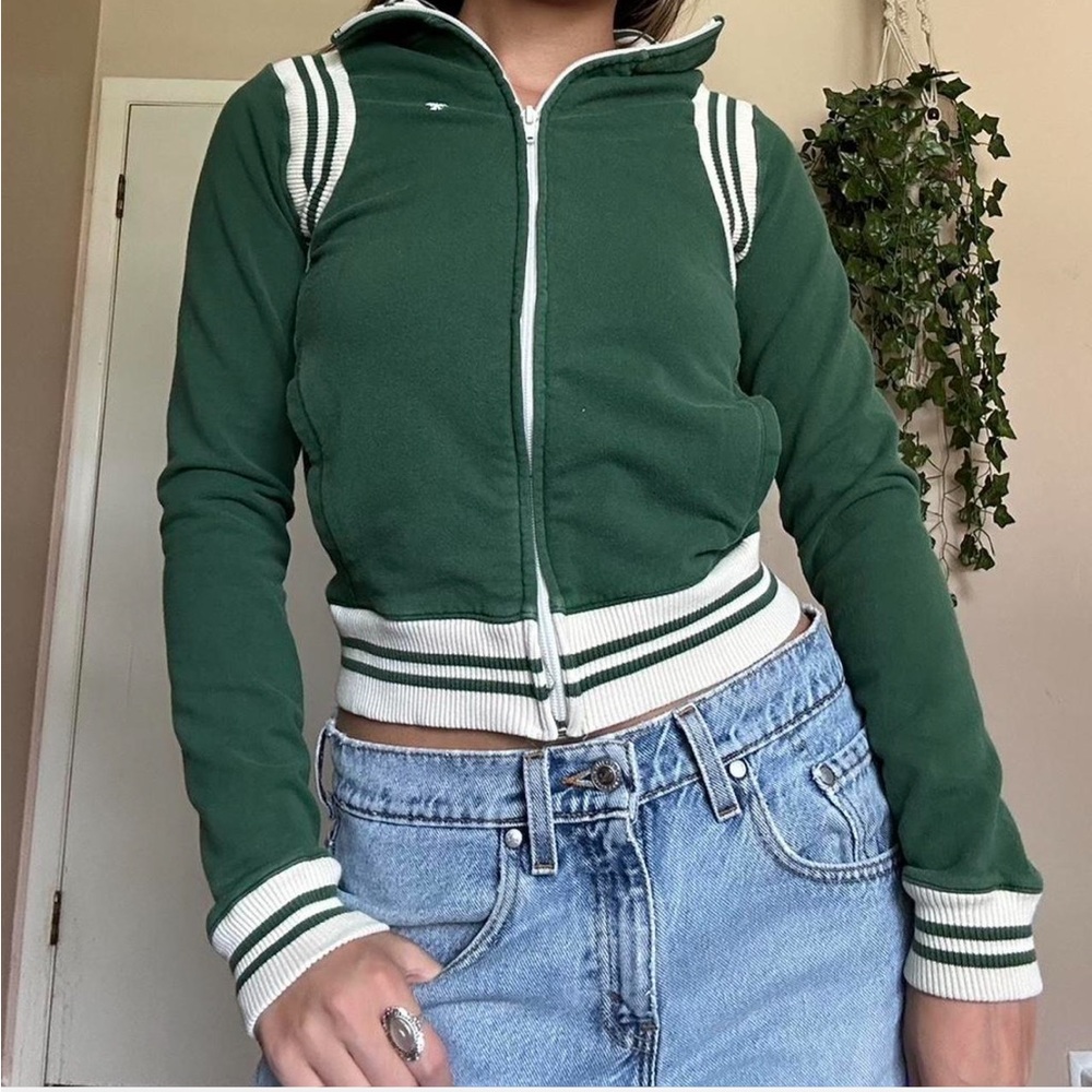 Women’s Green Zip-Up Track Jacket